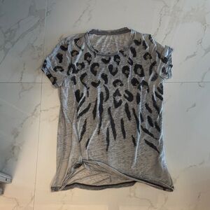All Saints Leopard Print Gray Women's Top